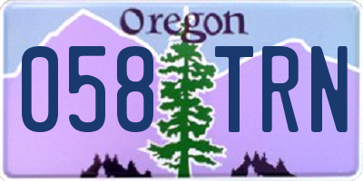 OR license plate 058TRN