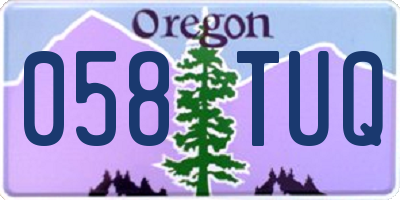 OR license plate 058TUQ