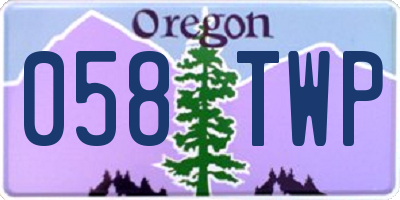 OR license plate 058TWP
