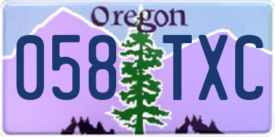 OR license plate 058TXC
