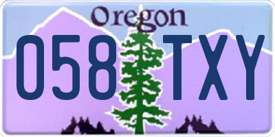 OR license plate 058TXY