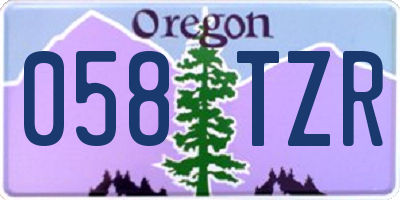OR license plate 058TZR