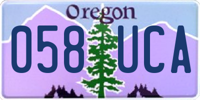 OR license plate 058UCA