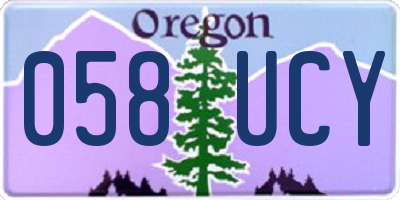 OR license plate 058UCY