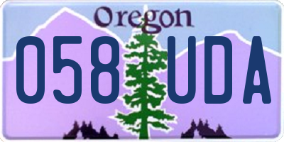 OR license plate 058UDA