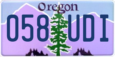 OR license plate 058UDI
