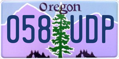 OR license plate 058UDP