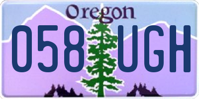 OR license plate 058UGH