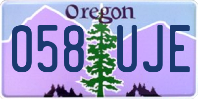 OR license plate 058UJE