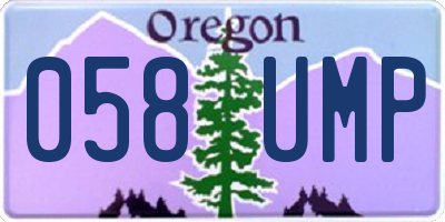 OR license plate 058UMP