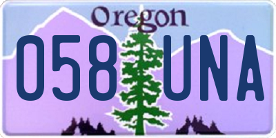 OR license plate 058UNA