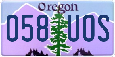 OR license plate 058UOS