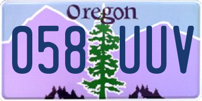 OR license plate 058UUV