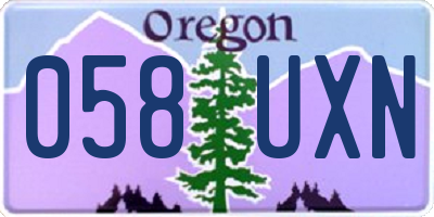OR license plate 058UXN