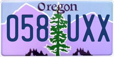 OR license plate 058UXX