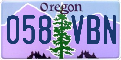 OR license plate 058VBN
