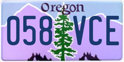 OR license plate 058VCE