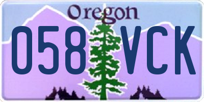 OR license plate 058VCK