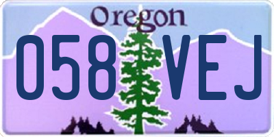 OR license plate 058VEJ