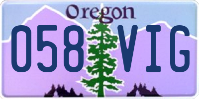 OR license plate 058VIG
