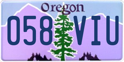 OR license plate 058VIU