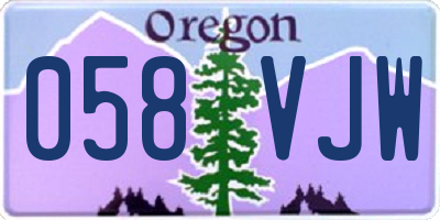 OR license plate 058VJW