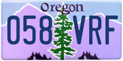 OR license plate 058VRF