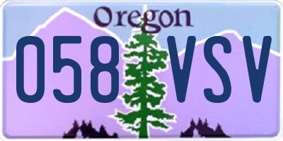 OR license plate 058VSV