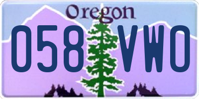 OR license plate 058VWO