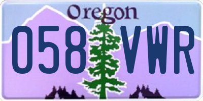 OR license plate 058VWR