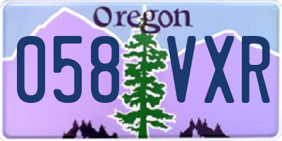 OR license plate 058VXR