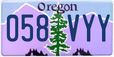 OR license plate 058VYY