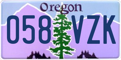 OR license plate 058VZK