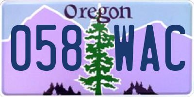 OR license plate 058WAC