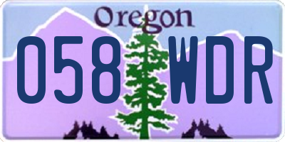OR license plate 058WDR