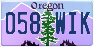 OR license plate 058WIK