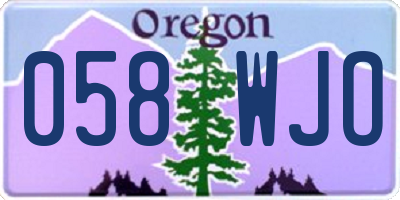 OR license plate 058WJO