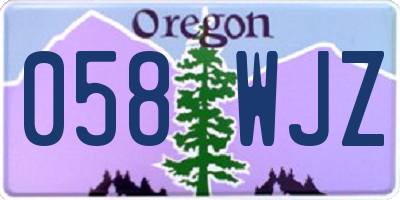 OR license plate 058WJZ