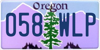 OR license plate 058WLP
