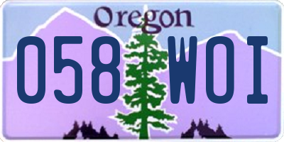 OR license plate 058WOI