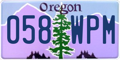 OR license plate 058WPM