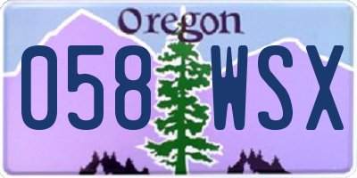 OR license plate 058WSX