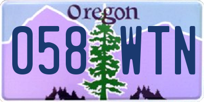OR license plate 058WTN