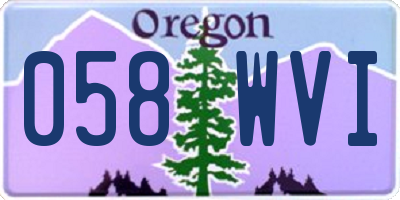 OR license plate 058WVI
