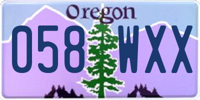 OR license plate 058WXX