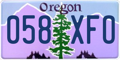 OR license plate 058XFO