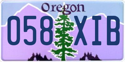 OR license plate 058XIB