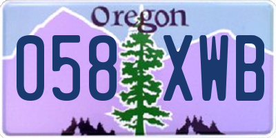 OR license plate 058XWB