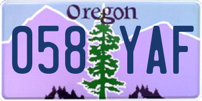 OR license plate 058YAF