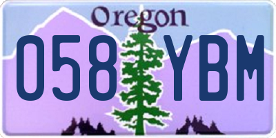 OR license plate 058YBM